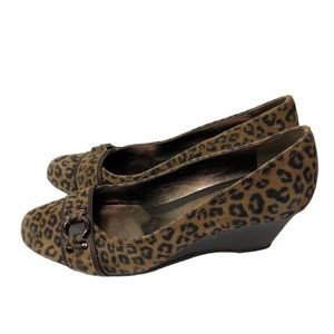 Sofft Leopard Leather Wedges